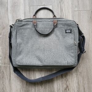 Jack Spade New York Tech Oxford Slim Brief Laptop Bag Heather Gray Nylon Leather